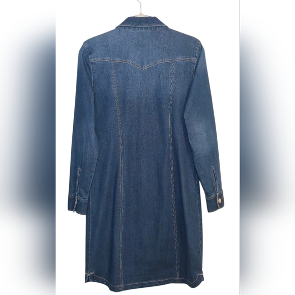 INC Denim Shirt Dress | Dark Wash | Button Front | Size 10 - Picture 3 of 7